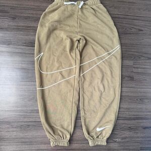 Nike Bug Swoosh khaki baggy joggers Size Medium double swoosh sweatpants